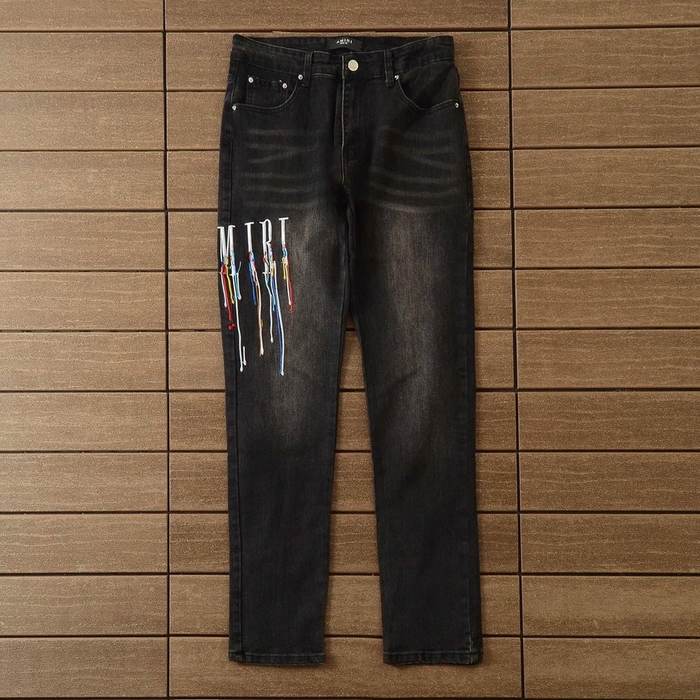 AMIRI Classic Embroidered Fringed Logo Jeans